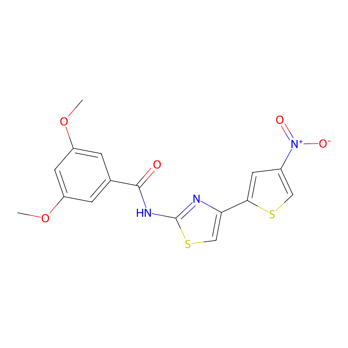 3,5-dimethoxy-N-[4-(4-nitrothiophen-2-yl)-1,3-thiazol-2-yl]benzamide molecular structure, CAS 476323-53-2