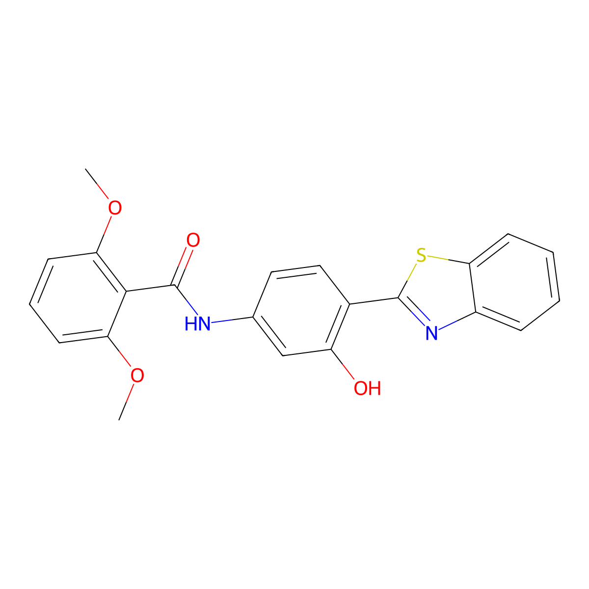 N-[4-(1,3-benzothiazol-2-yl)-3-hydroxyphenyl]-2,6-dimethoxybenzamide molecular structure, CAS 476324-51-3