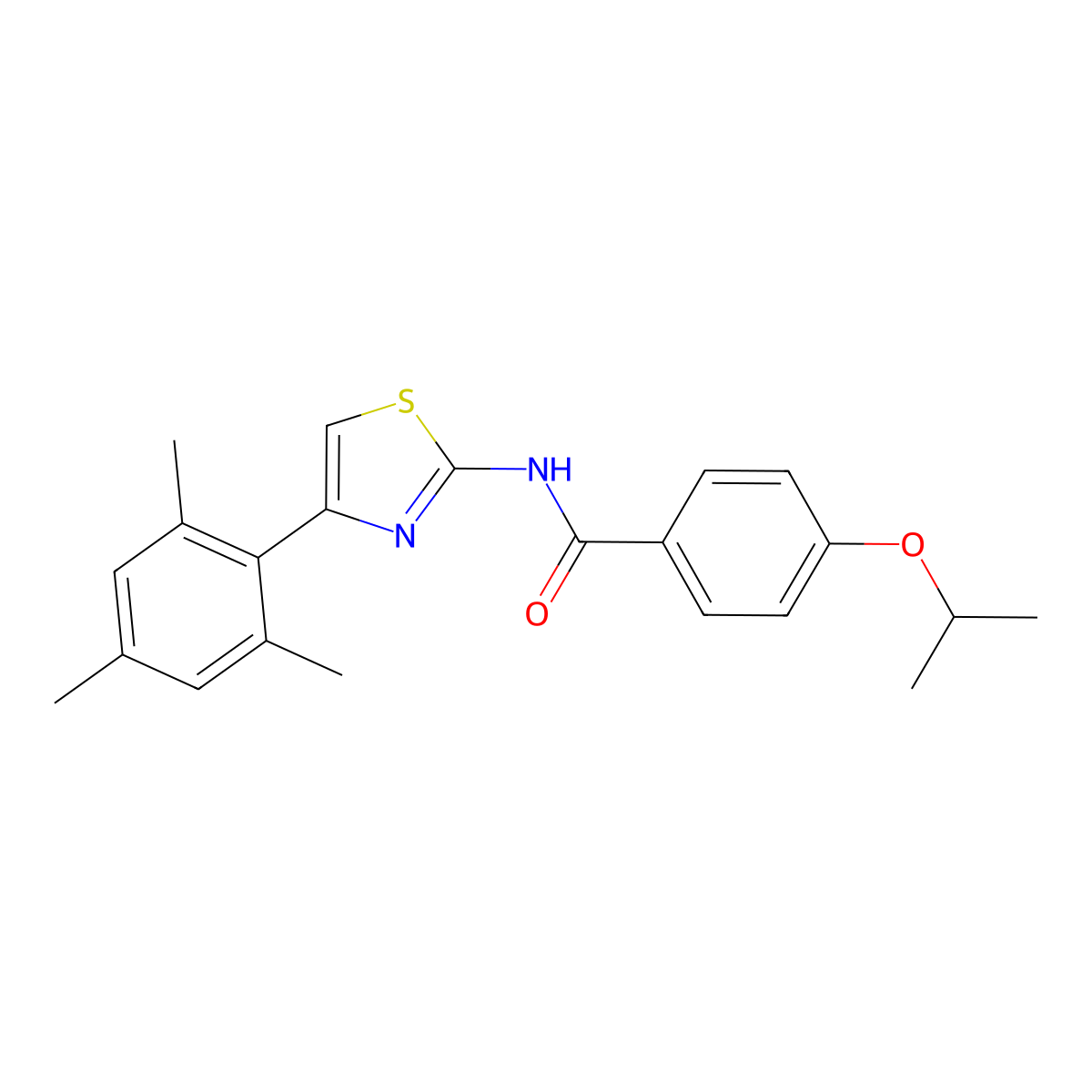 4-isopropoxy-N-(4-mesitylthiazol-2-yl)benzamide molecular structure, CAS 476325-27-6