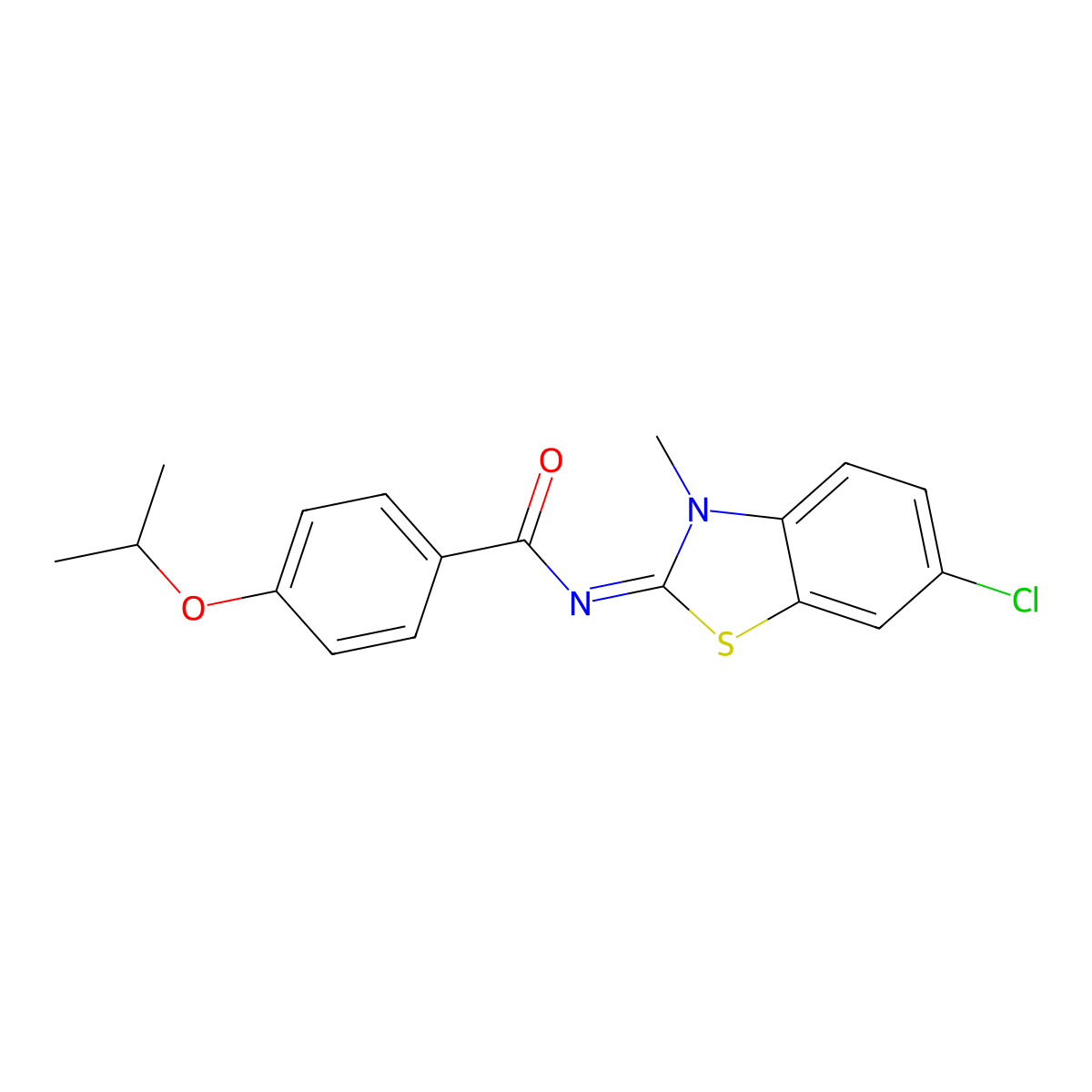 (Z)-N-(6-chloro-3-methylbenzo[d]thiazol-2(3H)-ylidene)-4-isopropoxybenzamide molecular structure, CAS 476325-46-9