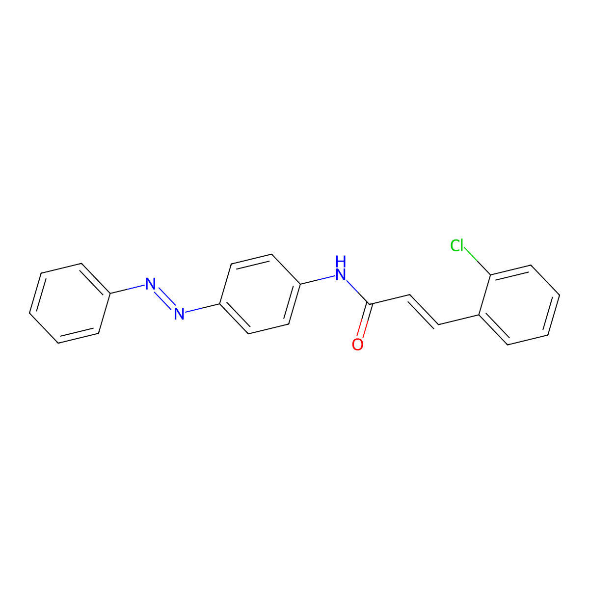 2-Propenamide, 3-(2-chlorophenyl)-N-[4-(2-phenyldiazenyl)phenyl]- molecular structure, CAS 476325-76-5
