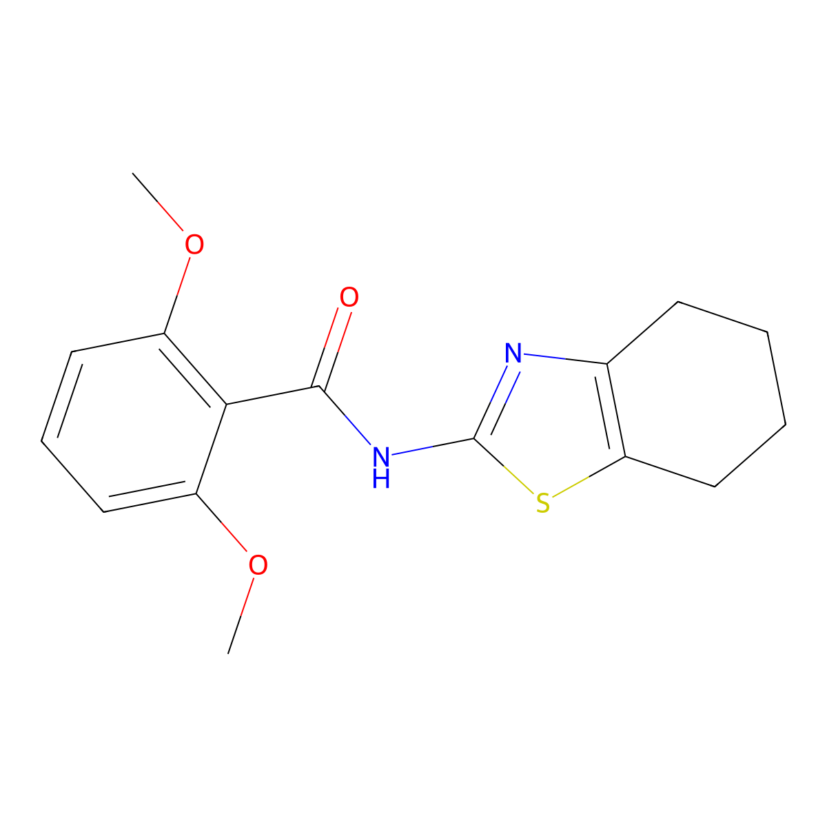 2,6-dimethoxy-N-(4,5,6,7-tetrahydro-1,3-benzothiazol-2-yl)benzamide molecular structure, CAS 476325-85-6