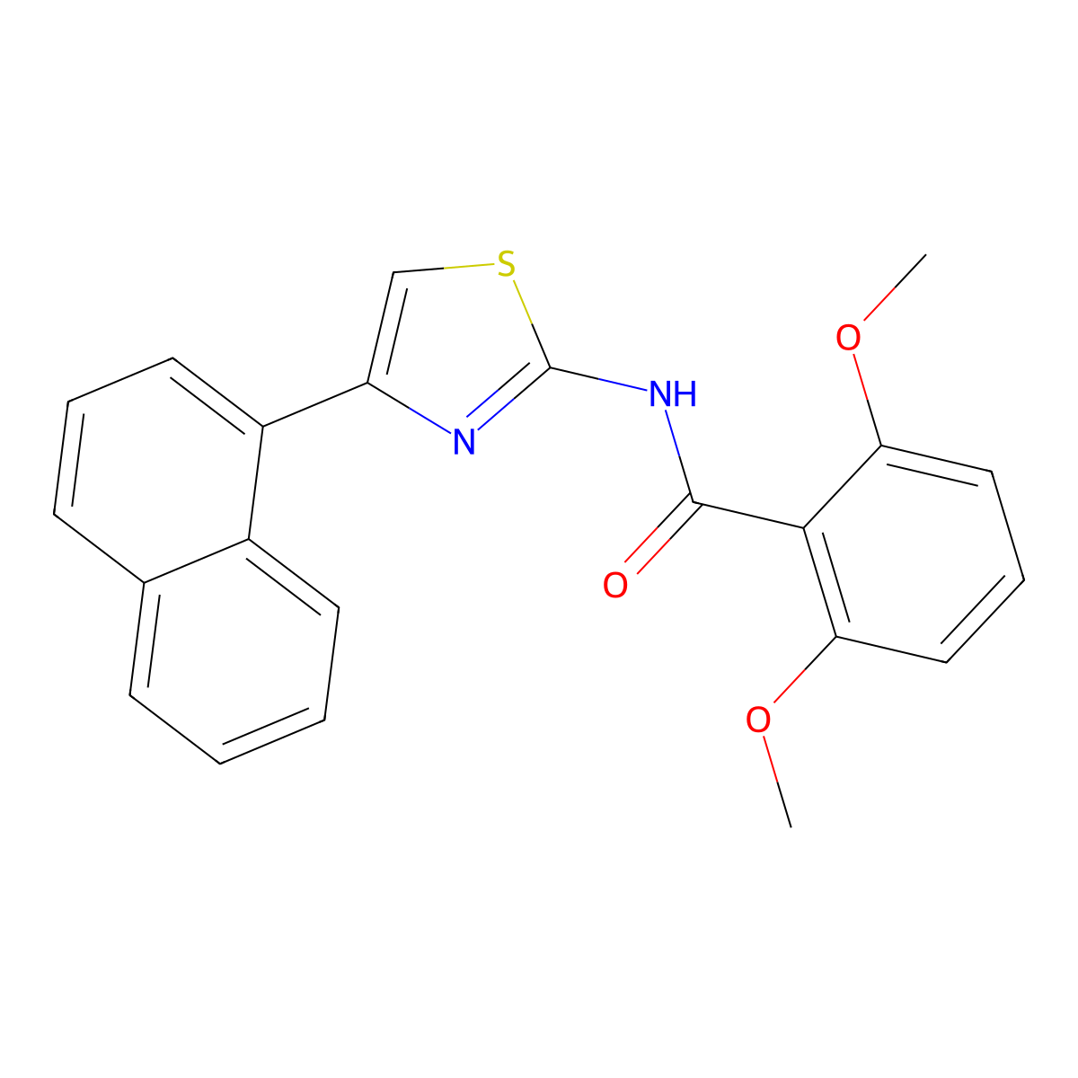 2,6-dimethoxy-N-(4-(naphthalen-1-yl)thiazol-2-yl)benzamide molecular structure, CAS 476325-99-2