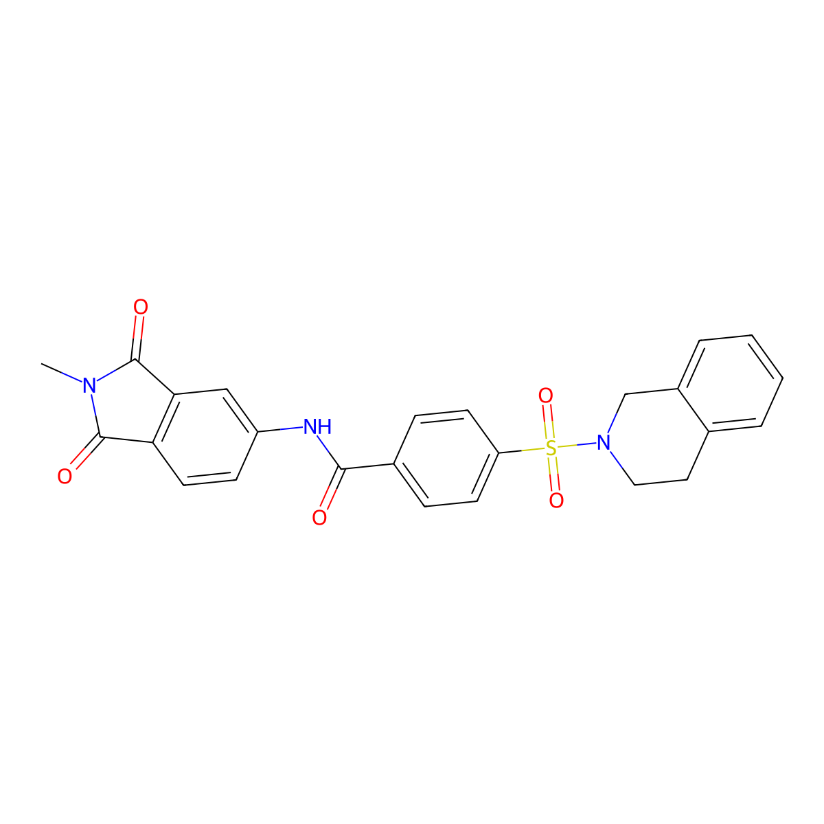 4-((3,4-dihydroisoquinolin-2(1H)-yl)sulfonyl)-N-(2-methyl-1,3-dioxoisoindolin-5-yl)benzamide molecular structure, CAS 476326-15-5