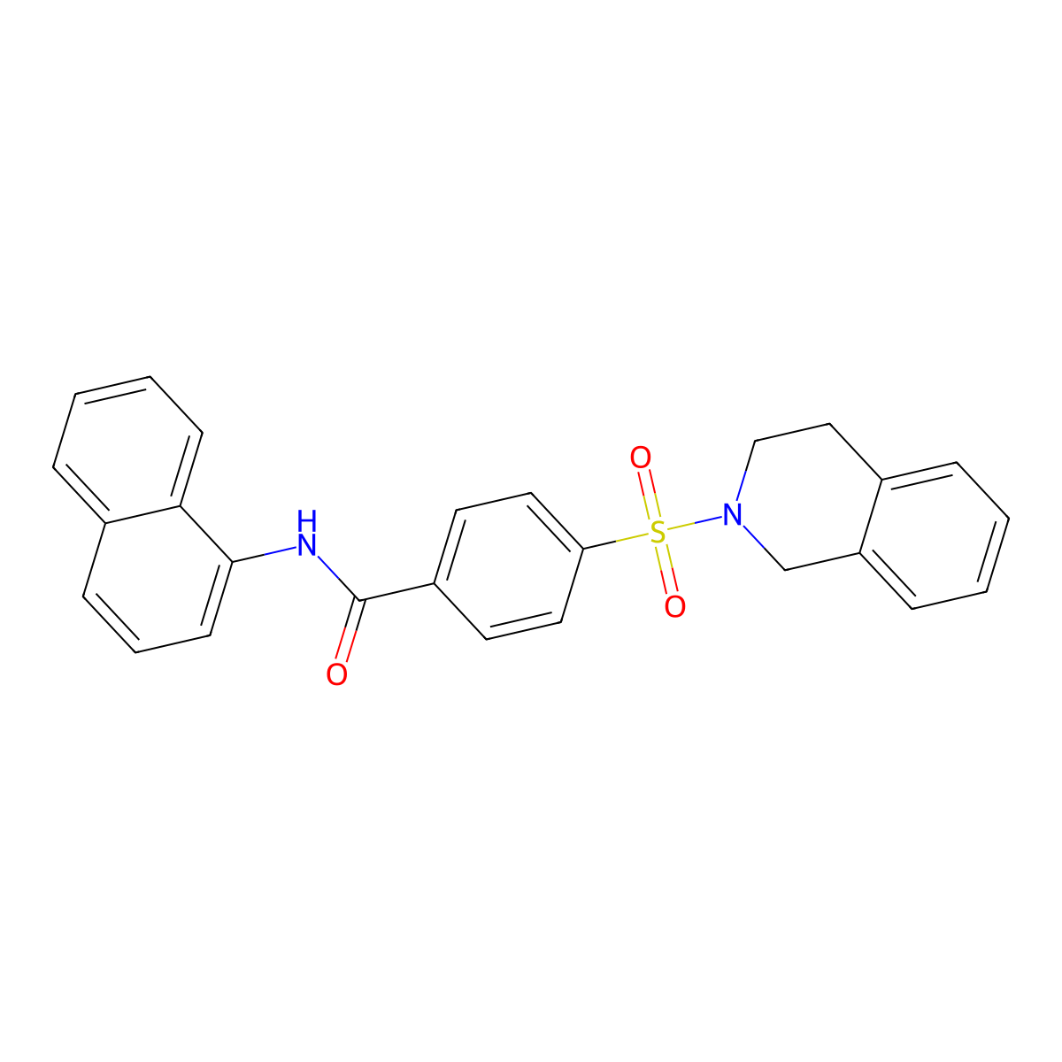 4-((3,4-dihydroisoquinolin-2(1H)-yl)sulfonyl)-N-(naphthalen-1-yl)benzamide molecular structure, CAS 476326-17-7