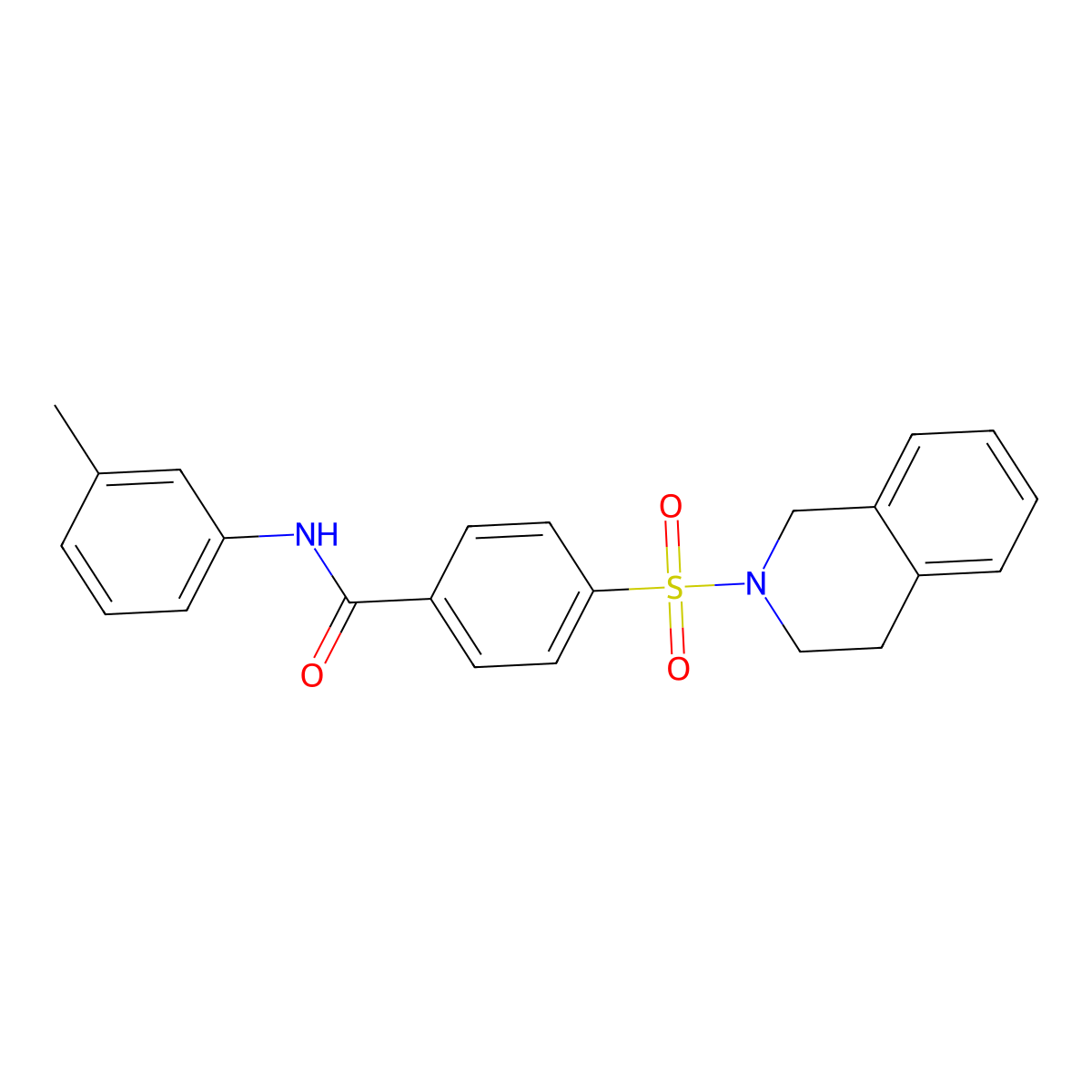 4-((3,4-dihydroisoquinolin-2(1H)-yl)sulfonyl)-N-(m-tolyl)benzamide molecular structure, CAS 476326-20-2