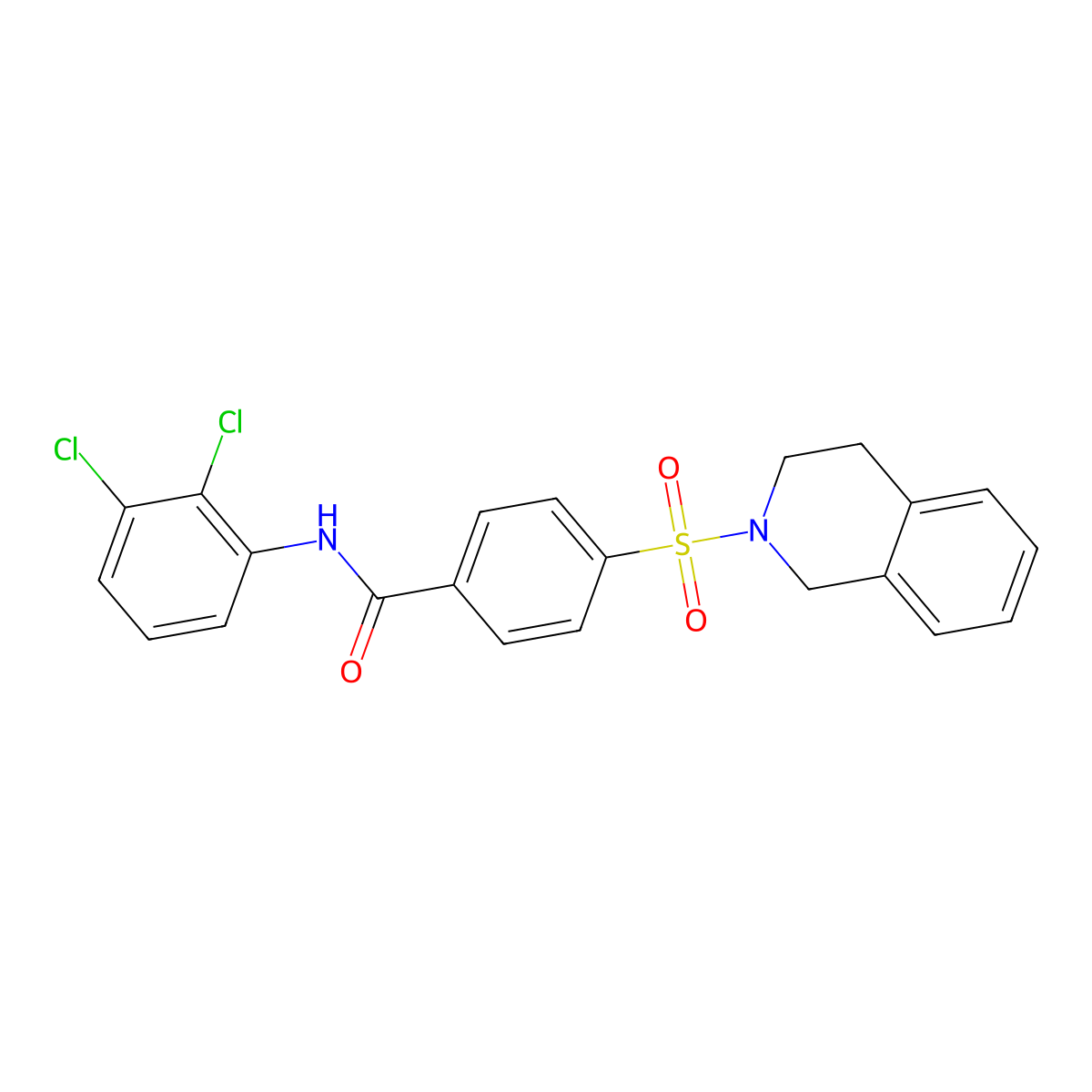 N-(2,3-dichlorophenyl)-4-((3,4-dihydroisoquinolin-2(1H)-yl)sulfonyl)benzamide molecular structure, CAS 476326-24-6