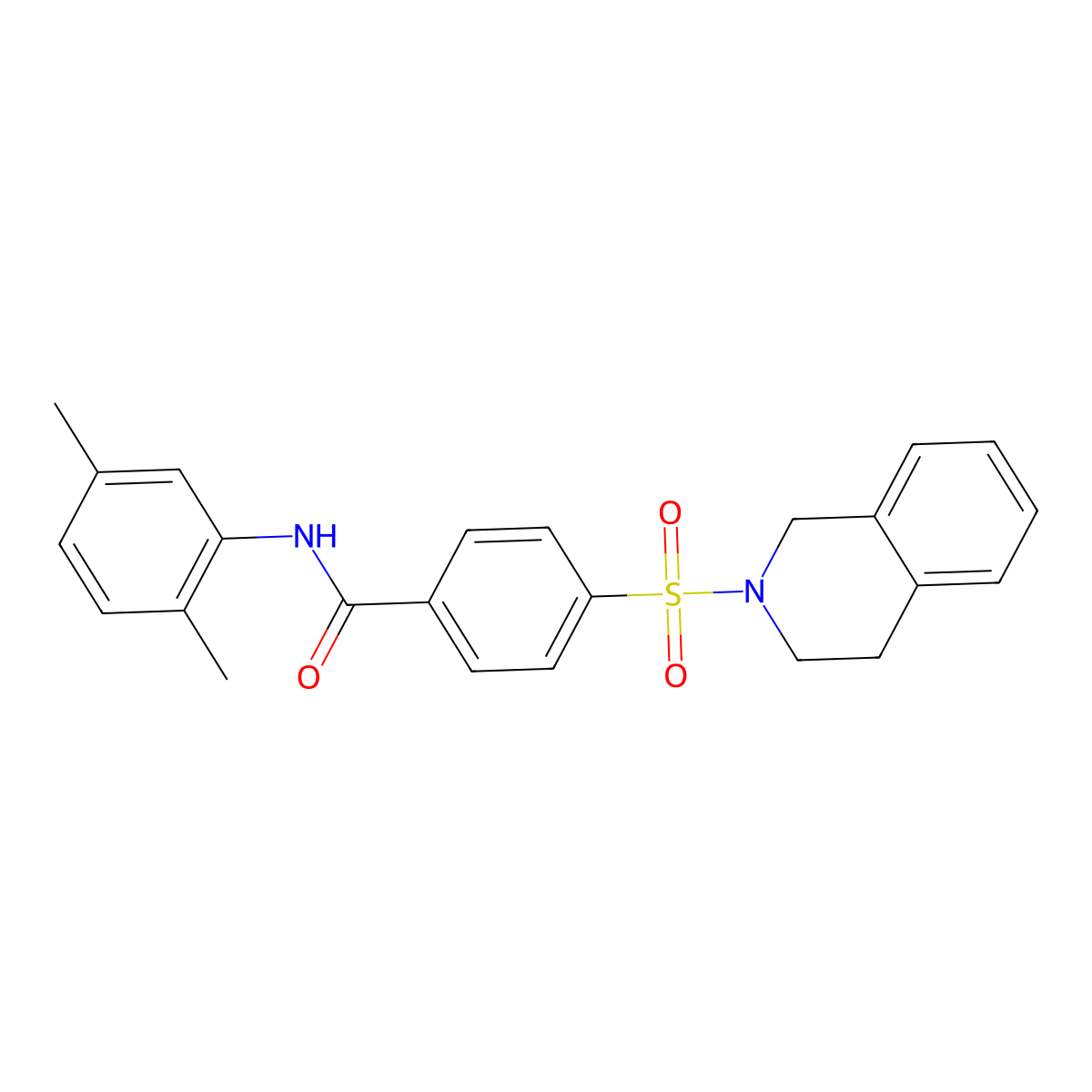 4-((3,4-dihydroisoquinolin-2(1H)-yl)sulfonyl)-N-(2,5-dimethylphenyl)benzamide molecular structure, CAS 476326-25-7