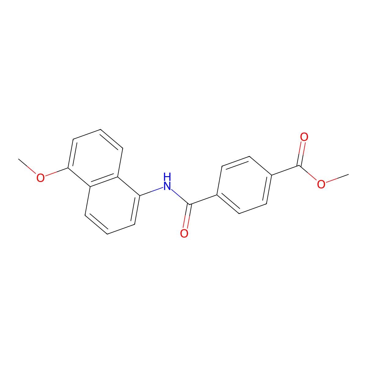 Methyl 4-[(5-methoxynaphthalen-1-yl)carbamoyl]benzoate molecular structure, CAS 476326-61-1