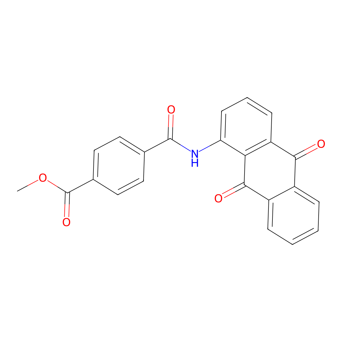 Methyl 4-[(9,10-dioxo-9,10-dihydroanthracen-1-yl)carbamoyl]benzoate molecular structure, CAS 476326-62-2