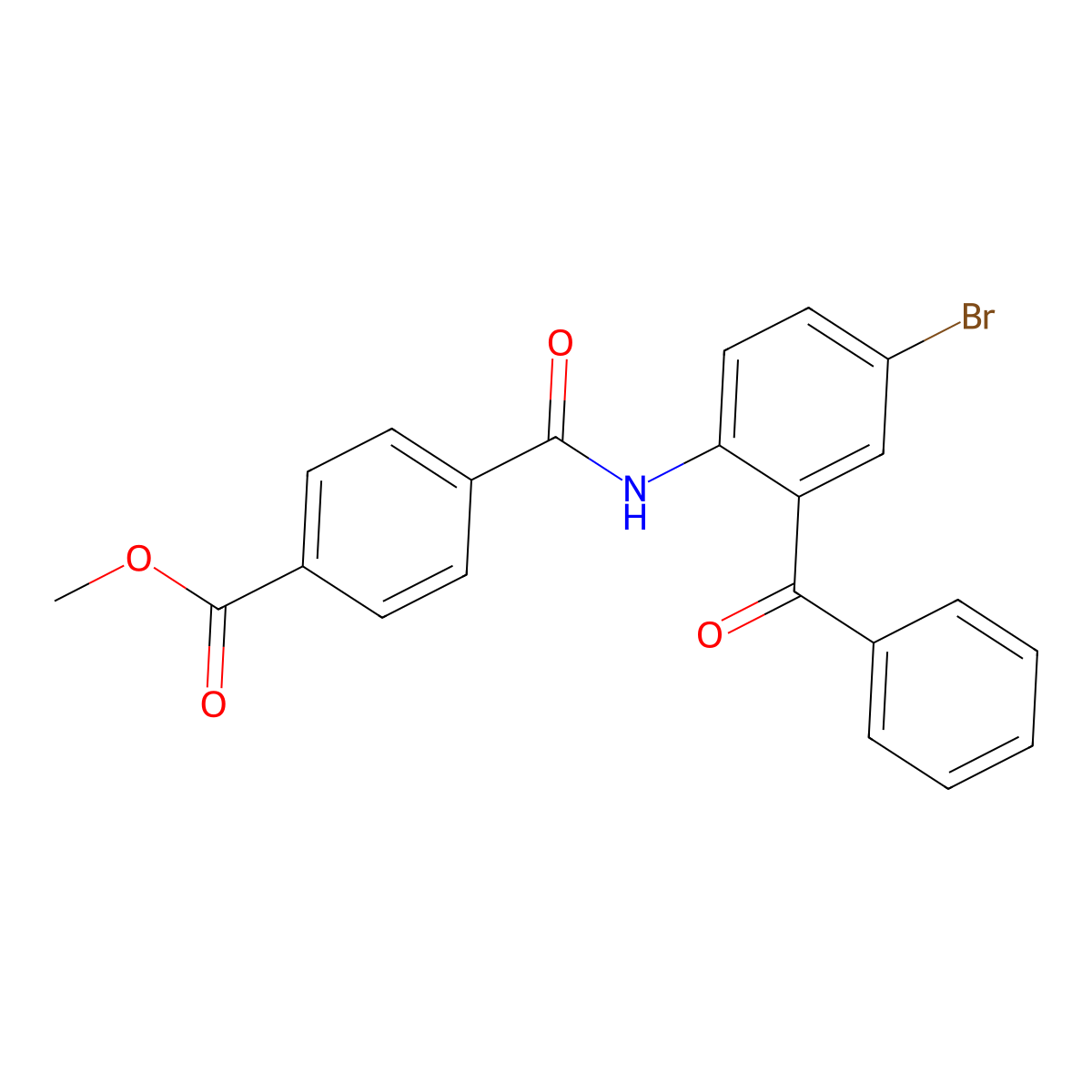 Methyl 4-[(2-benzoyl-4-bromophenyl)carbamoyl]benzoate molecular structure, CAS 476326-63-3