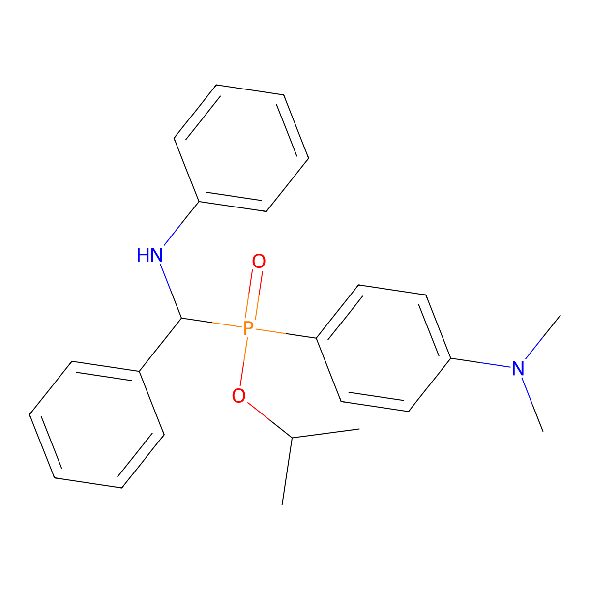 Propan-2-yl [4-(dimethylamino)phenyl][phenyl(phenylamino)methyl]phosphinate molecular structure, CAS 476327-48-7