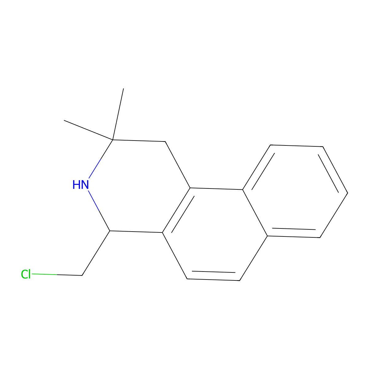 4-(Chloromethyl)-2,2-dimethyl-1,2,3,4-tetrahydrobenzo[f]isoquinoline molecular structure, CAS 476333-33-2
