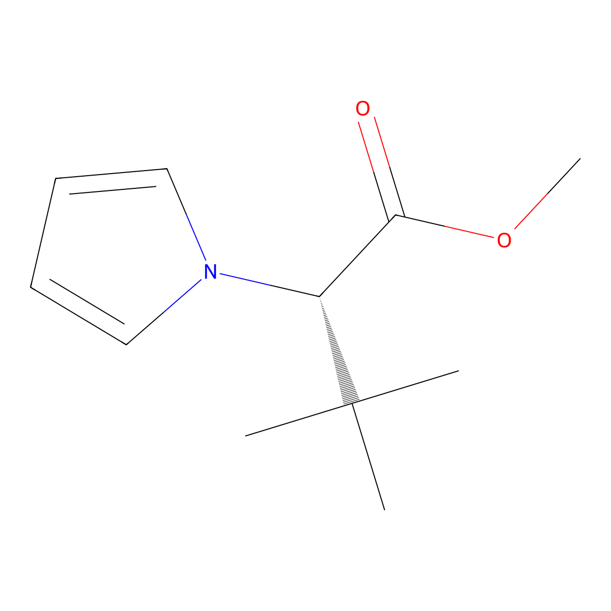 methyl (2S)-3,3-dimethyl-2-pyrrol-1-ylbutanoate molecular structure, CAS 476335-37-2
