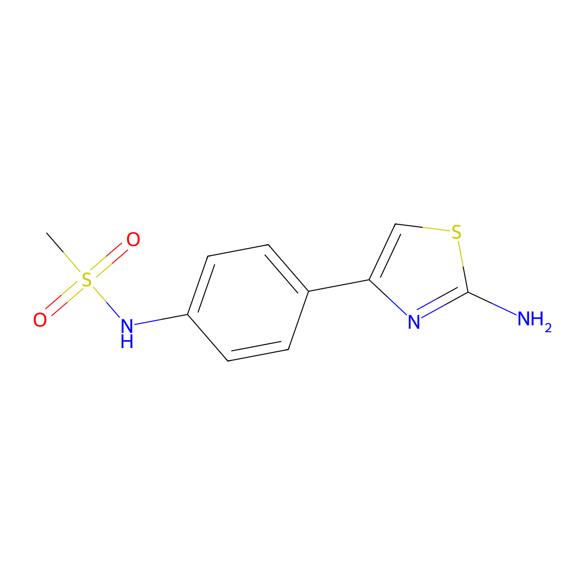 N-[4-(2-amino-4-thiazolyl)phenyl]Methanesulfonamide molecular structure, CAS 476338-85-9