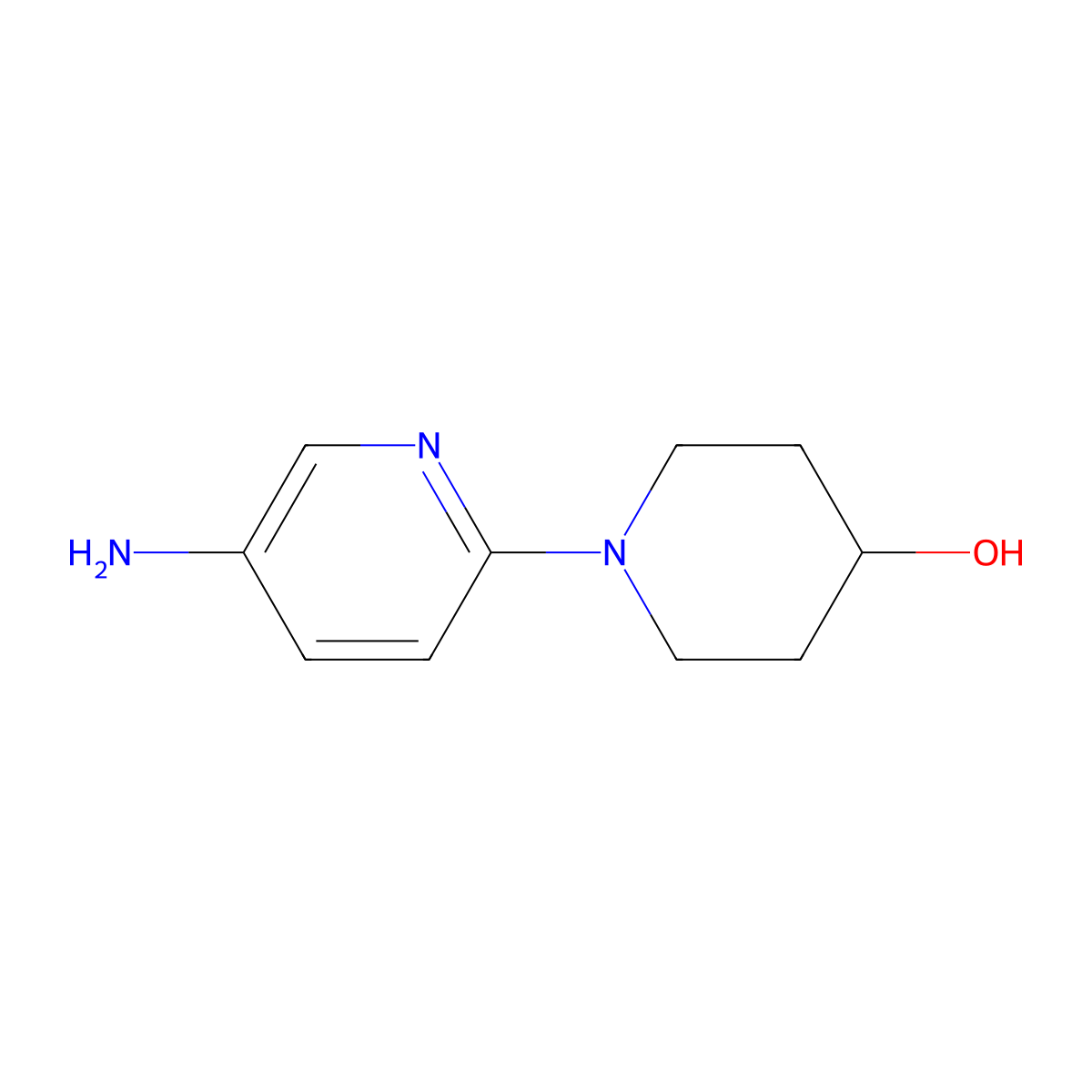 1-(5-Aminopyridin-2-yl)piperidin-4-ol molecular structure, CAS 476342-37-7