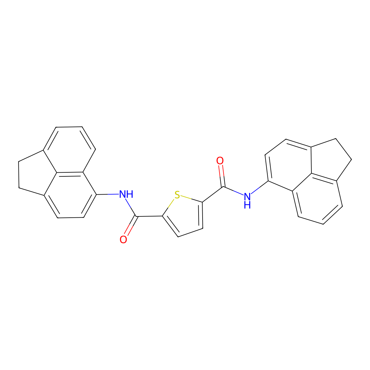 N2,N5-bis(1,2-dihydroacenaphthylen-5-yl)thiophene-2,5-dicarboxamide molecular structure, CAS 476355-77-8