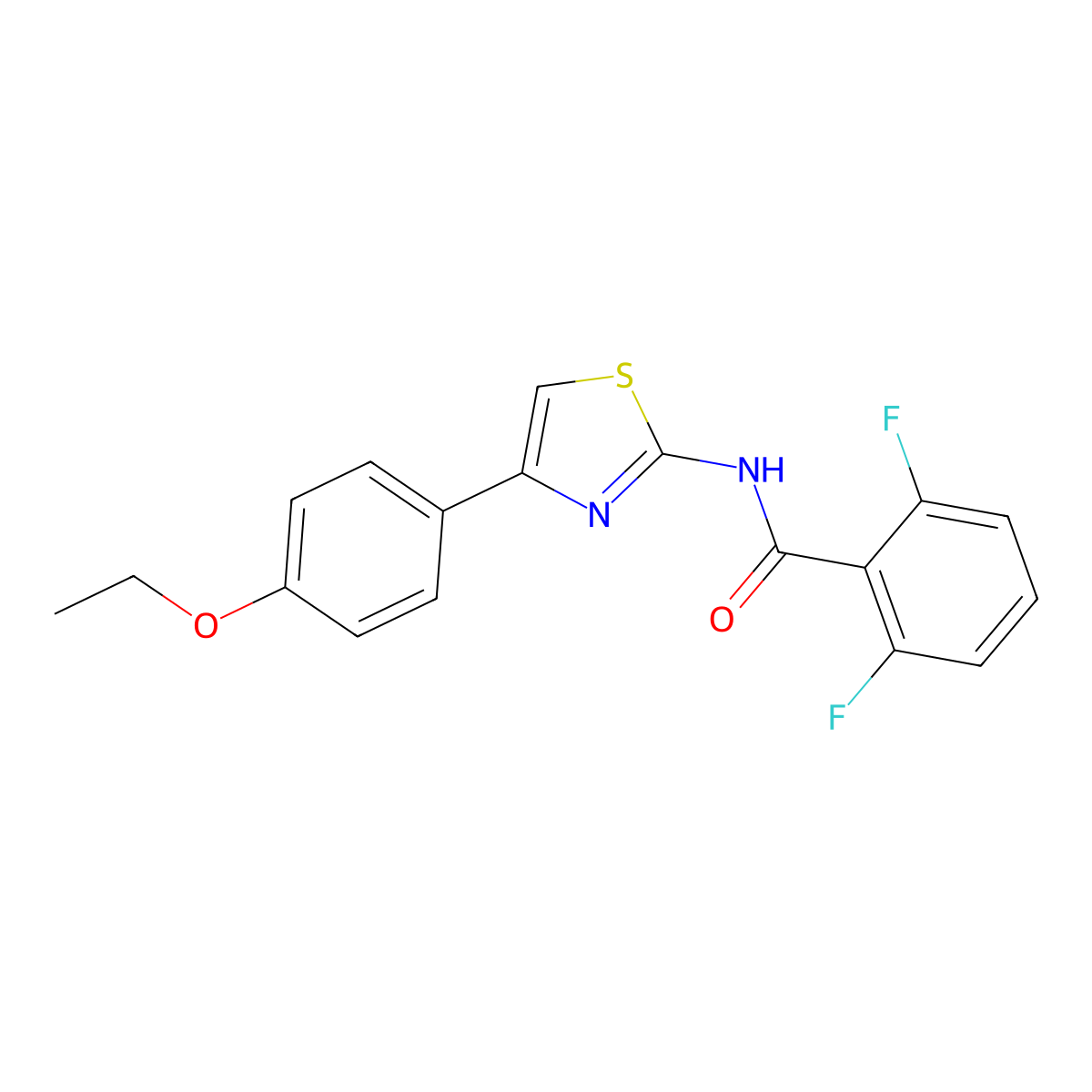 N-[4-(4-ethoxyphenyl)-1,3-thiazol-2-yl]-2,6-difluorobenzamide molecular structure, CAS 476356-51-1