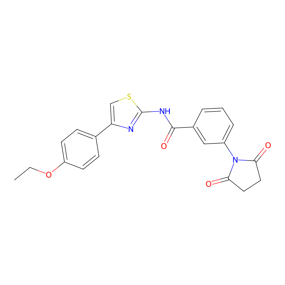 3-(2,5-dioxopyrrolidin-1-yl)-N-(4-(4-ethoxyphenyl)thiazol-2-yl)benzamide molecular structure, CAS 476356-66-8