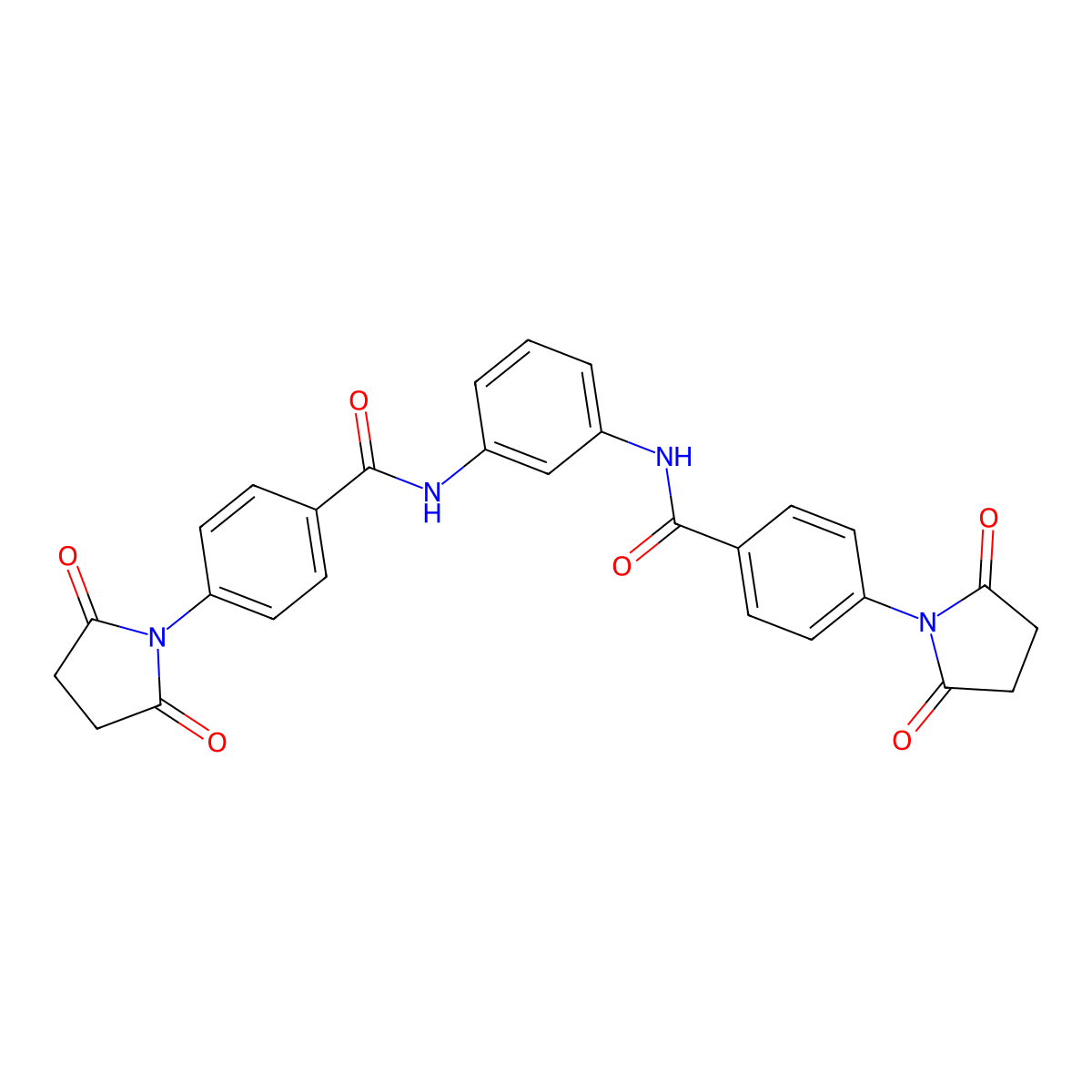 4-(2,5-dioxopyrrolidin-1-yl)-N-{3-[4-(2,5-dioxopyrrolidin-1-yl)benzamido]phenyl}benzamide molecular structure, CAS 476356-73-7