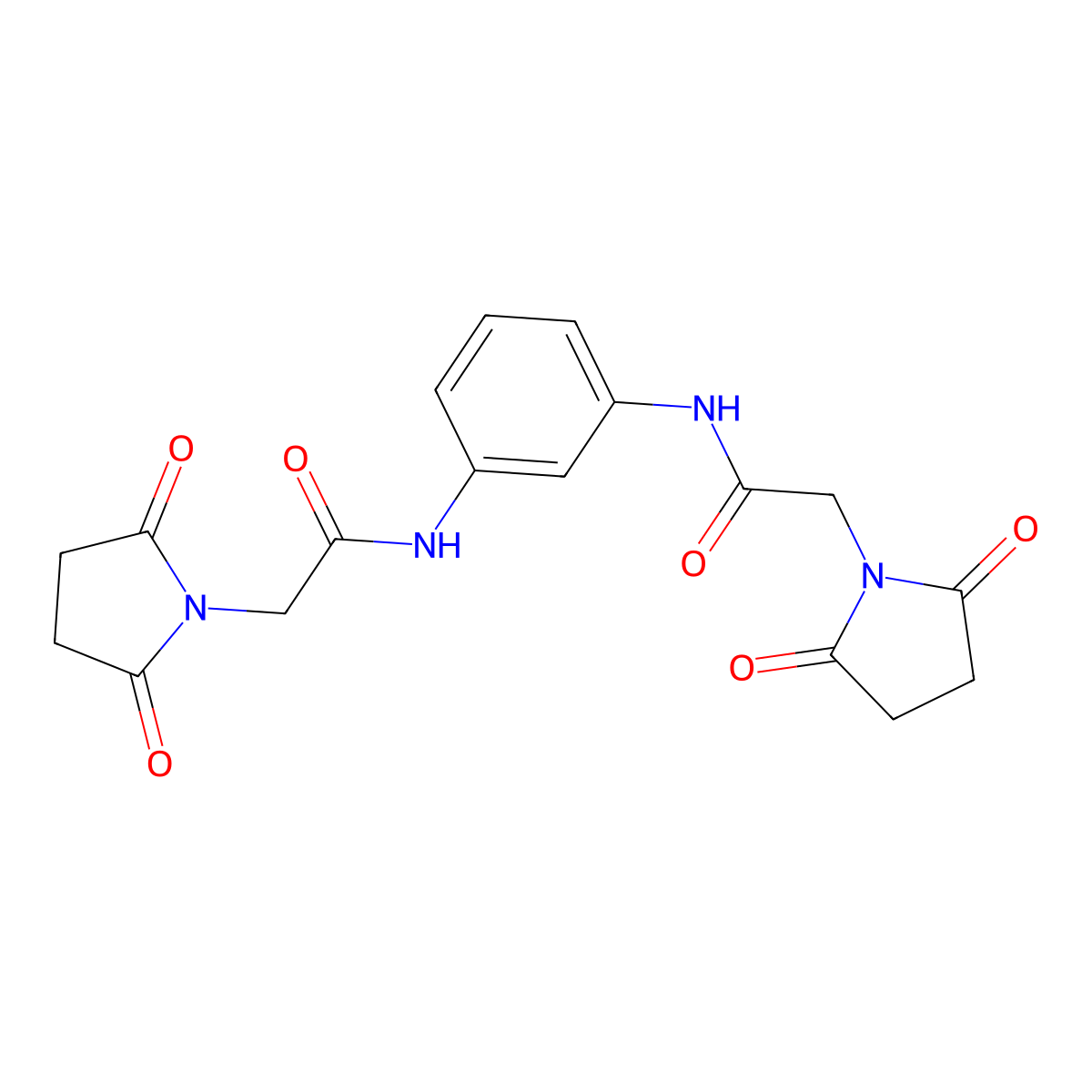 2-(2,5-dioxopyrrolidin-1-yl)-N-[3-[[2-(2,5-dioxopyrrolidin-1-yl)acetyl]amino]phenyl]acetamide molecular structure, CAS 476356-83-9