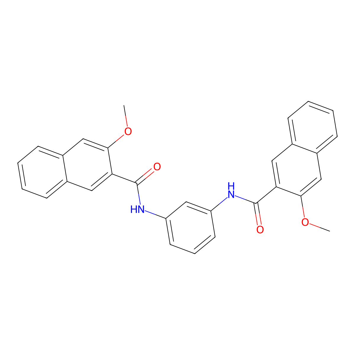 N,N'-(1,3-phenylene)bis(3-methoxy-2-naphthamide) molecular structure, CAS 476356-95-3