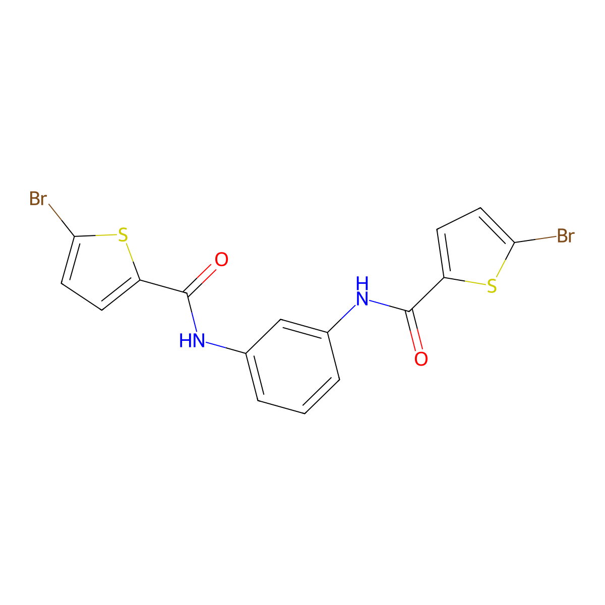5-bromo-N-[3-[(5-bromothiophene-2-carbonyl)amino]phenyl]thiophene-2-carboxamide molecular structure, CAS 476357-02-5