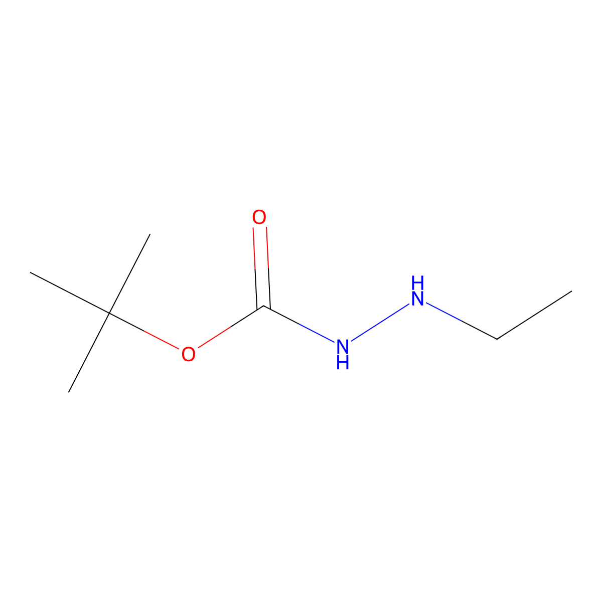 Tert-butyl 2-ethylhydrazinecarboxylate molecular structure, CAS 476362-41-1