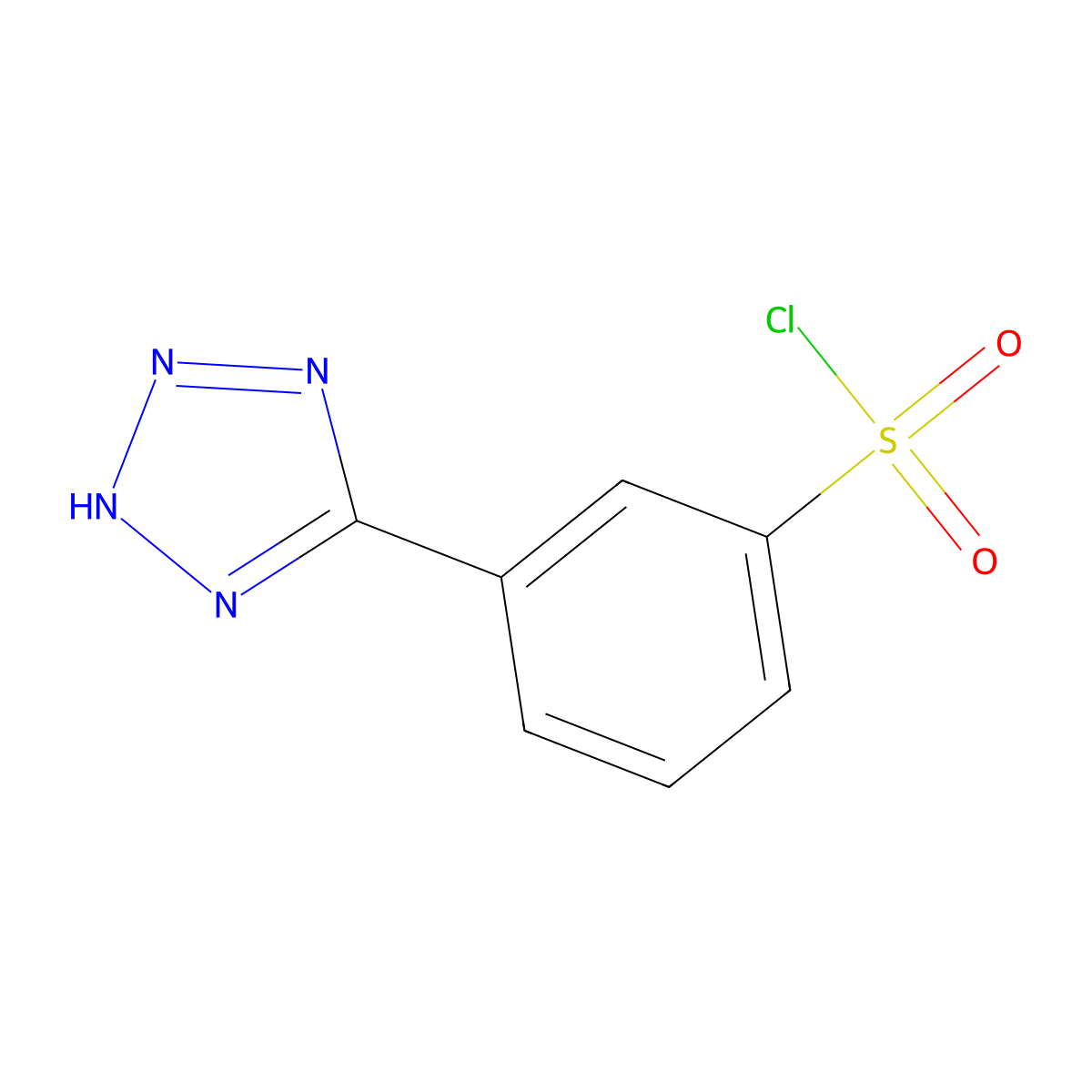 3-(1H-1,2,3,4-tetrazol-5-yl)benzene-1-sulfonyl chloride molecular structure, CAS 476362-71-7