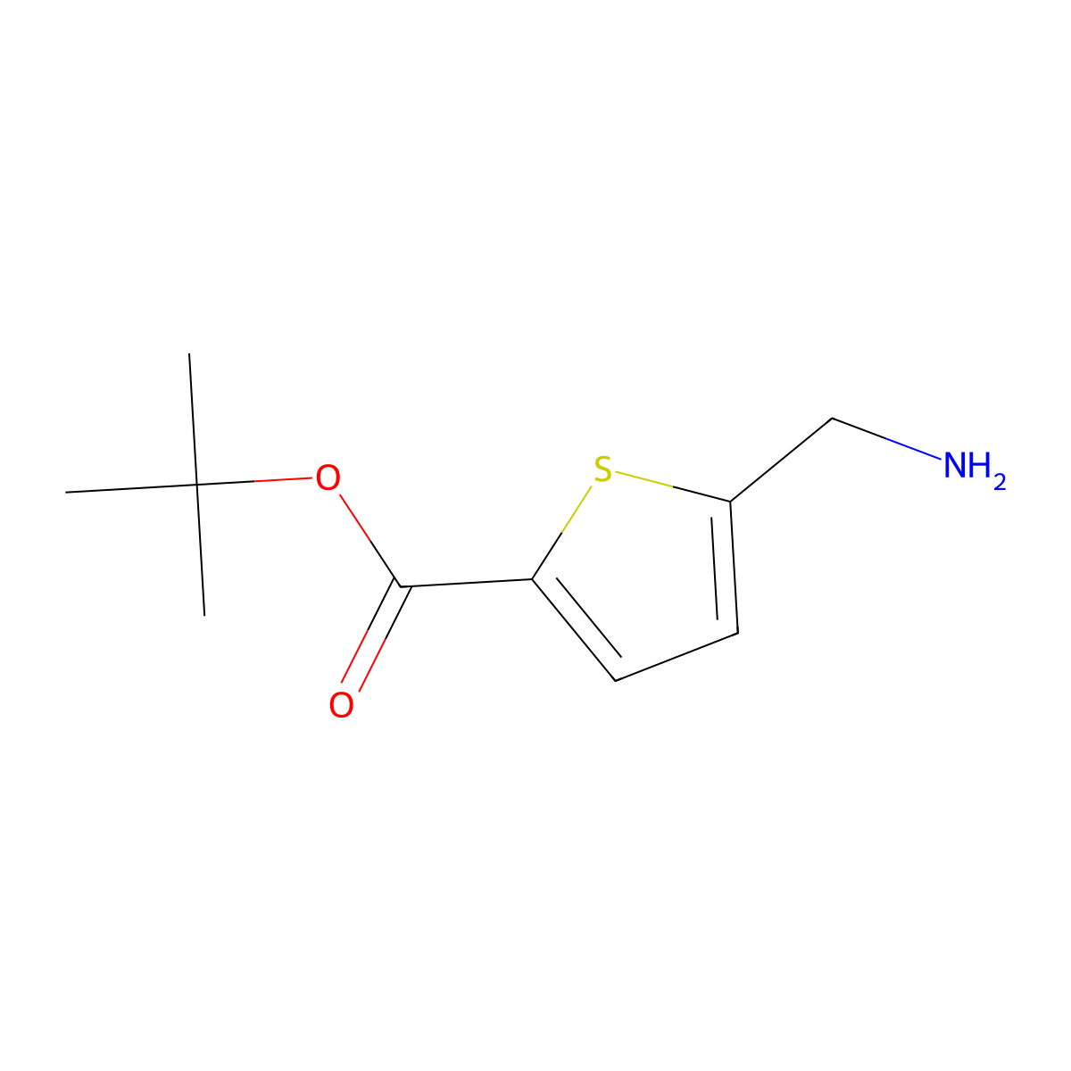 Tert-butyl 5-(aminomethyl)thiophene-2-carboxylate molecular structure, CAS 476362-74-0