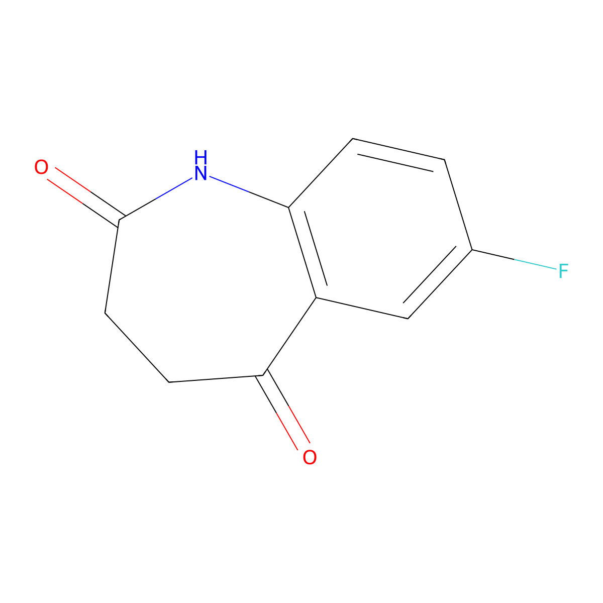 7-fluoro-2,3,4,5-tetrahydro-1H-1-benzazepine-2,5-dione molecular structure, CAS 476363-59-4