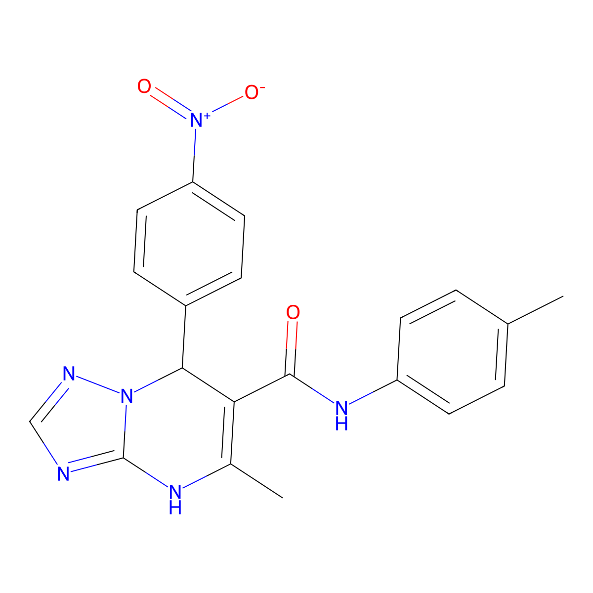 5-methyl-N-(4-methylphenyl)-7-(4-nitrophenyl)-4H,7H-[1,2,4]triazolo[1,5-a]pyrimidine-6-carboxamide molecular structure, CAS 476364-86-0
