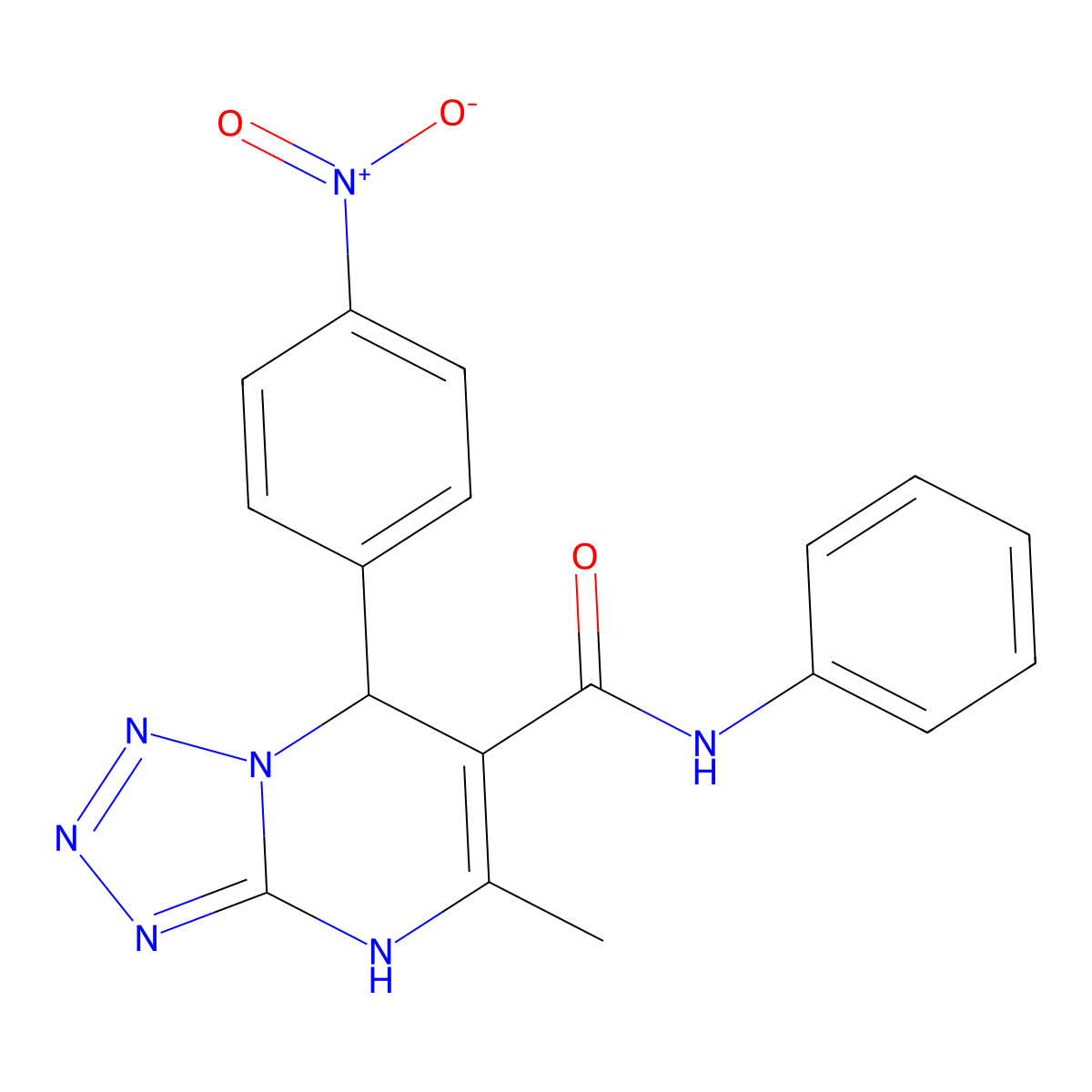 5-methyl-7-(4-nitrophenyl)-N-phenyl-4,7-dihydrotetrazolo[1,5-a]pyrimidine-6-carboxamide molecular structure, CAS 476364-91-7