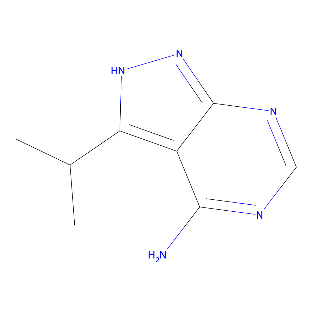 3-(1-methylethyl)-1H-Pyrazolo[3,4-d]pyrimidin-4-amine molecular structure, CAS 476371-68-3