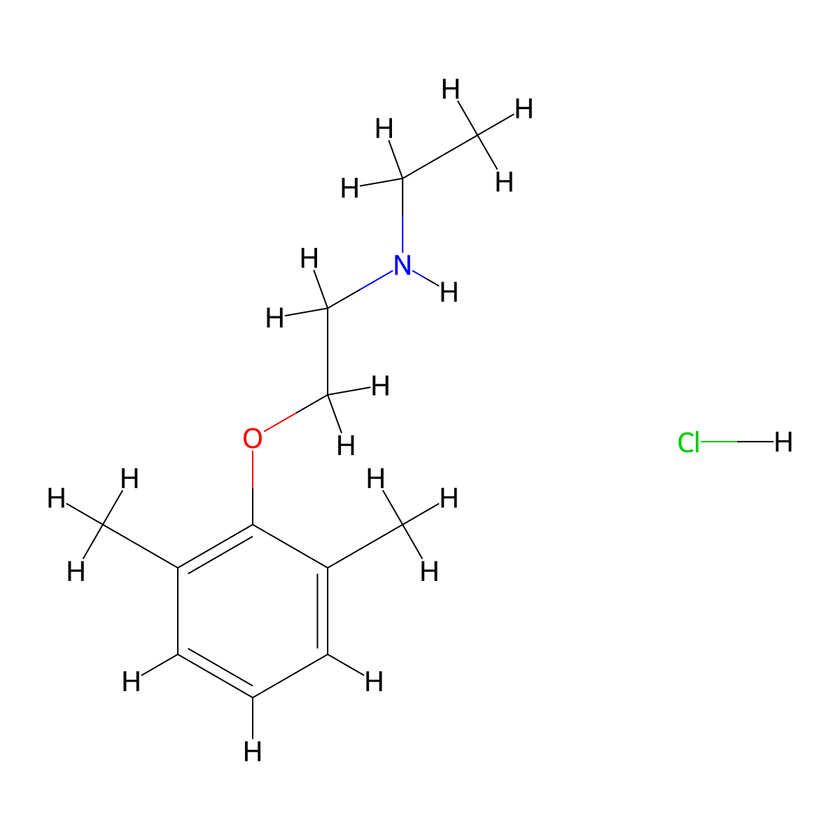 [2-(2,6-Dimethylphenoxy)ethyl]ethylamine hydrochloride molecular structure, CAS 476408-24-9