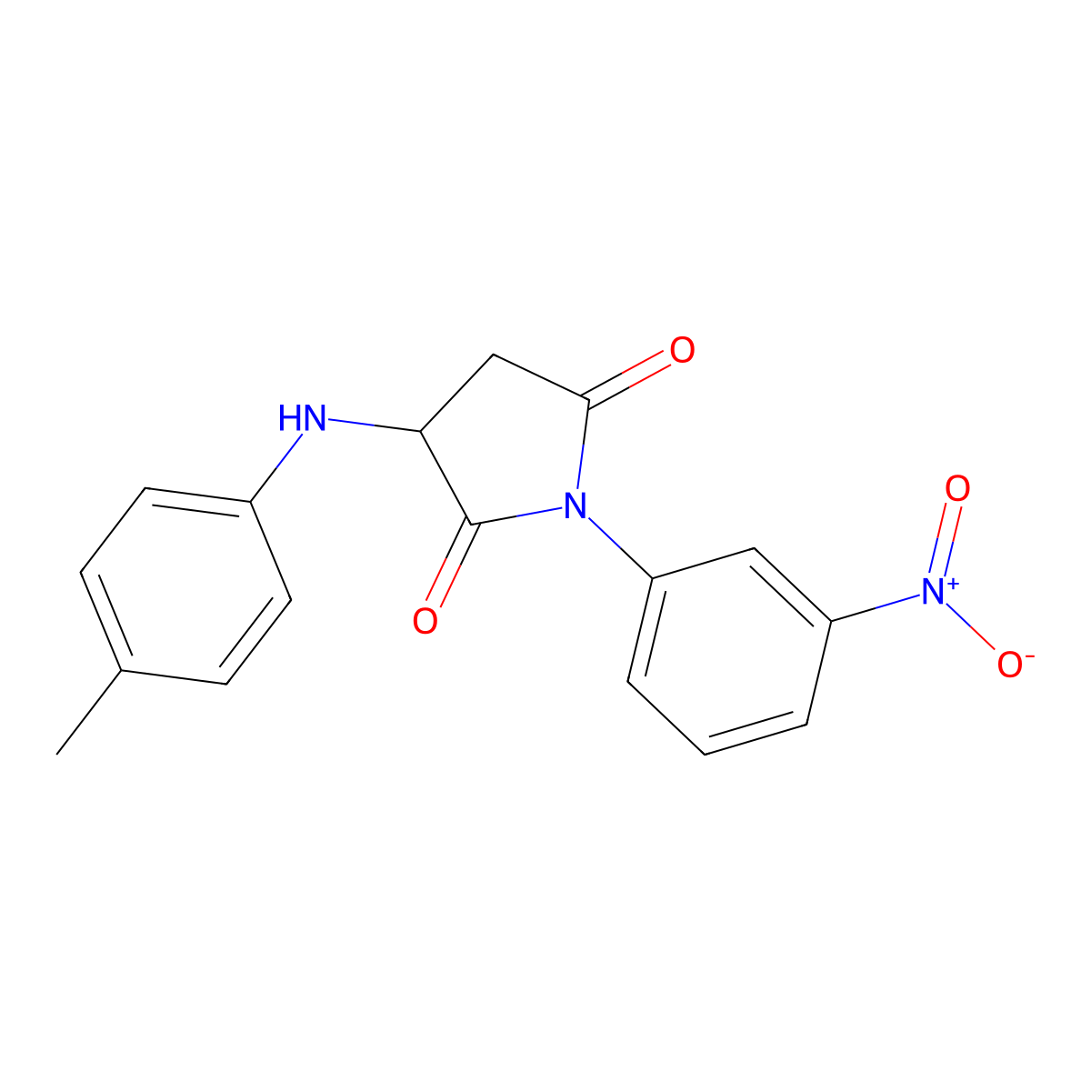 3-[(4-Methylphenyl)amino]-1-(3-nitrophenyl)-2,5-pyrrolidinedione molecular structure, CAS 476410-22-7