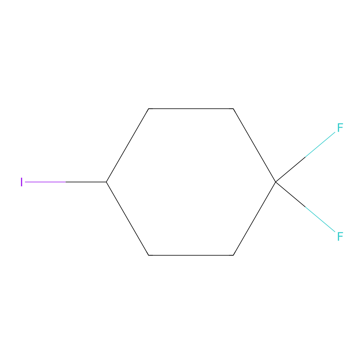 1,1-Difluoro-4-iodocyclohexane molecular structure, CAS 476415-00-6