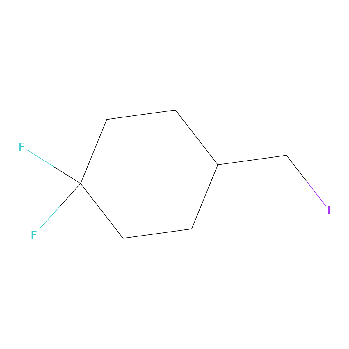 1,1-Difluoro-4-(iodomethyl)cyclohexane molecular structure, CAS 476415-02-8