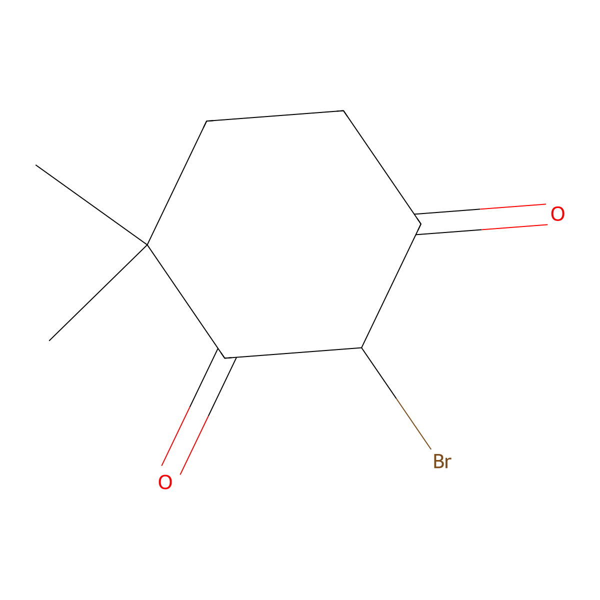 2-Bromo-4,4-dimethylcyclohexane-1,3-dione molecular structure, CAS 476415-35-7