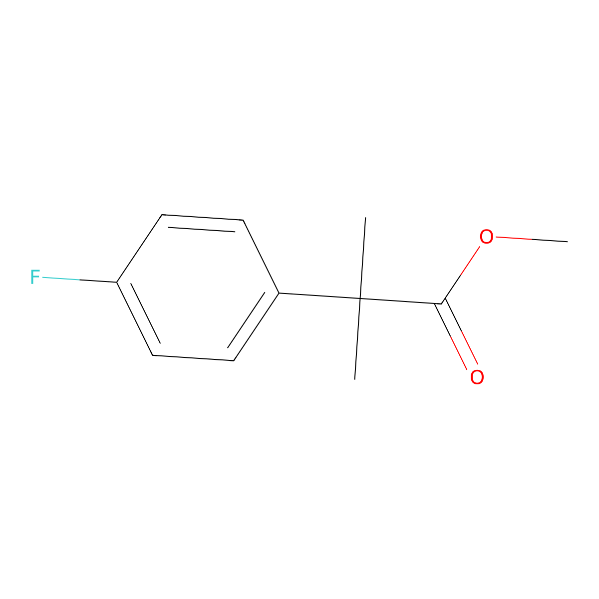 Methyl 2-(4-fluorophenyl)-2-methylpropanoate molecular structure, CAS 476429-17-1