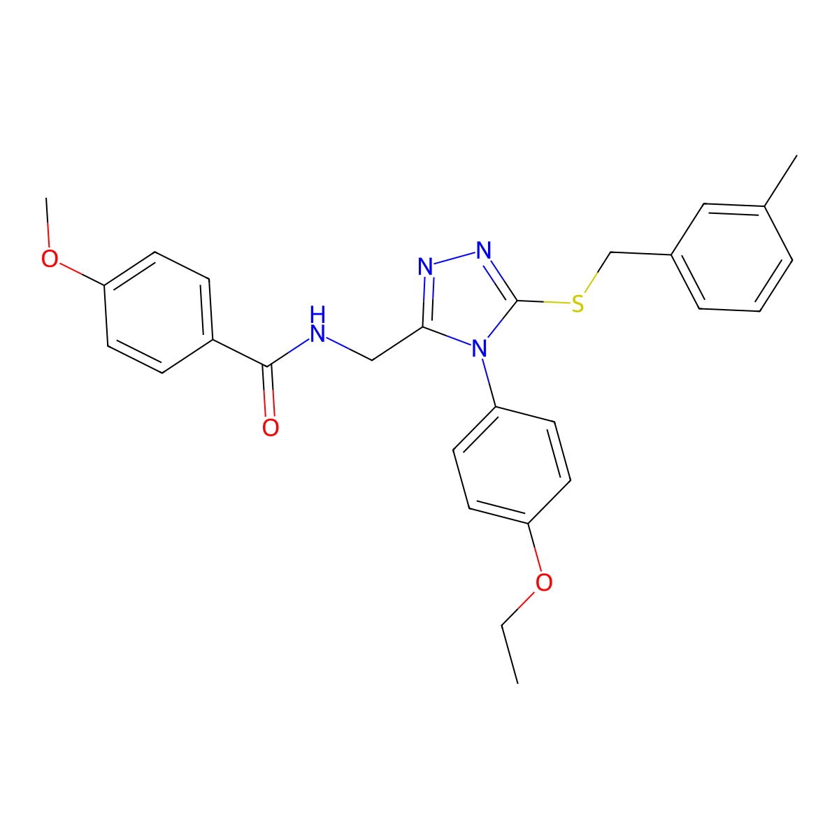N-((4-(4-ethoxyphenyl)-5-((3-methylbenzyl)thio)-4H-1,2,4-triazol-3-yl)methyl)-4-methoxybenzamide molecular structure, CAS 476434-71-6