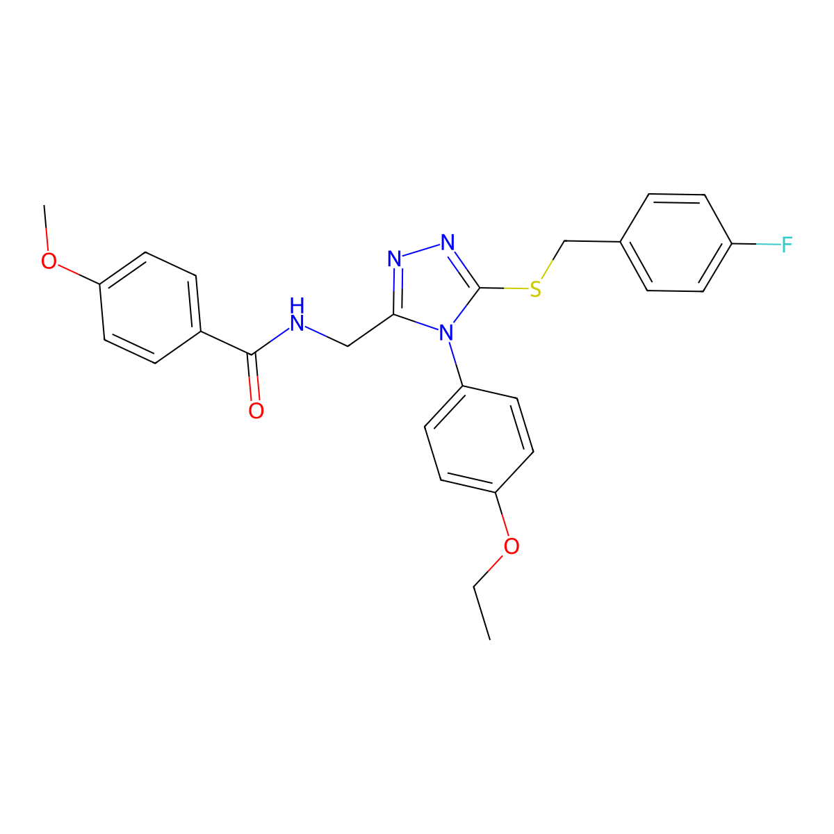N-((4-(4-ethoxyphenyl)-5-((4-fluorobenzyl)thio)-4H-1,2,4-triazol-3-yl)methyl)-4-methoxybenzamide molecular structure, CAS 476435-10-6