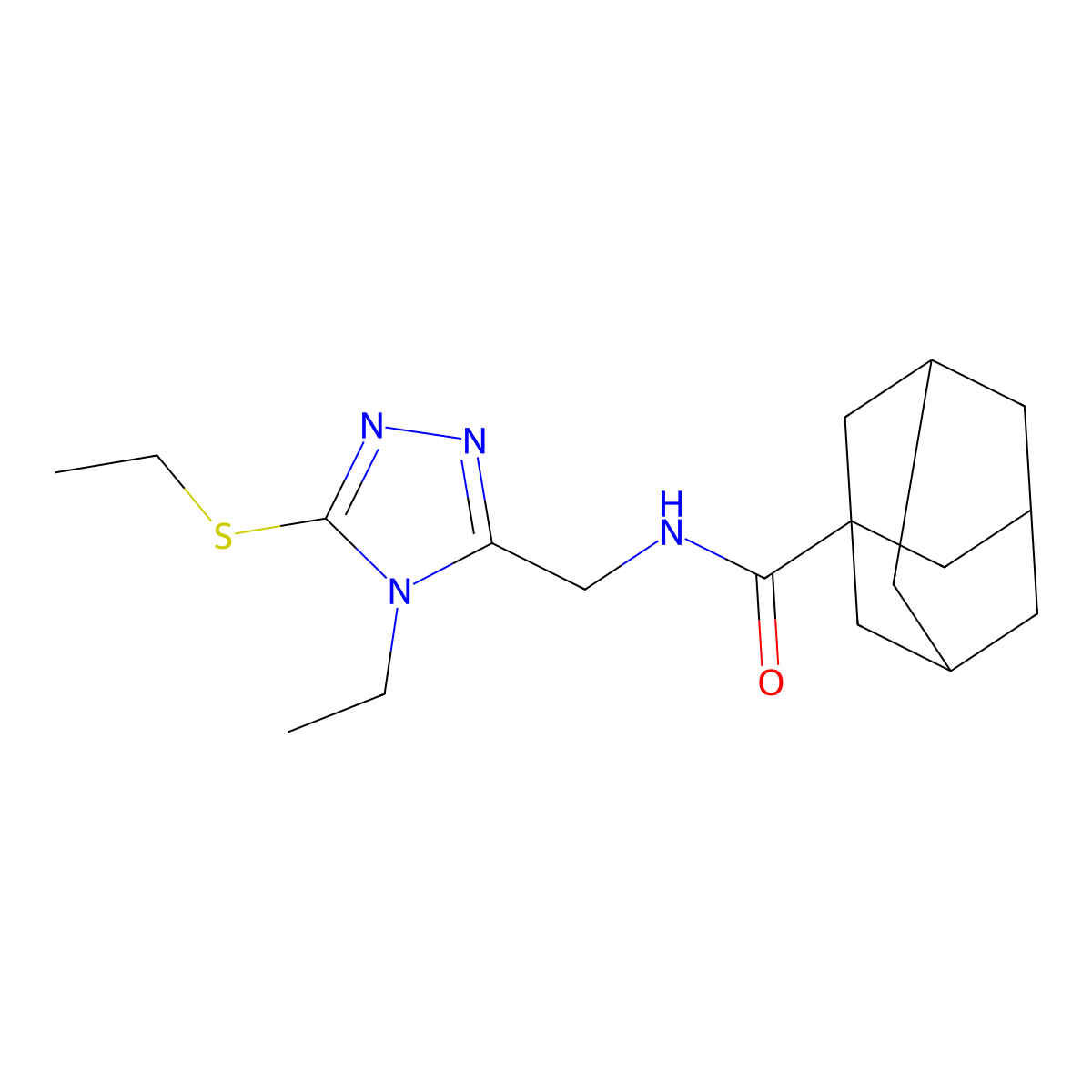 N-[(4-ethyl-5-ethylsulfanyl-1,2,4-triazol-3-yl)methyl]adamantane-1-carboxamide molecular structure, CAS 476438-40-1