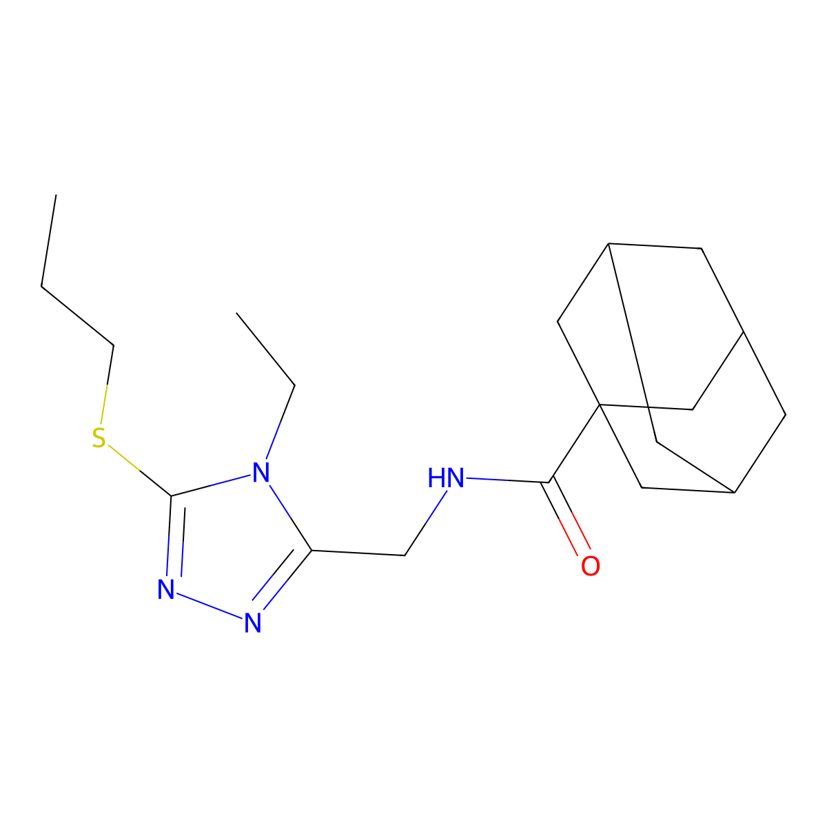 N-[(4-ethyl-5-propylsulfanyl-1,2,4-triazol-3-yl)methyl]adamantane-1-carboxamide molecular structure, CAS 476438-41-2