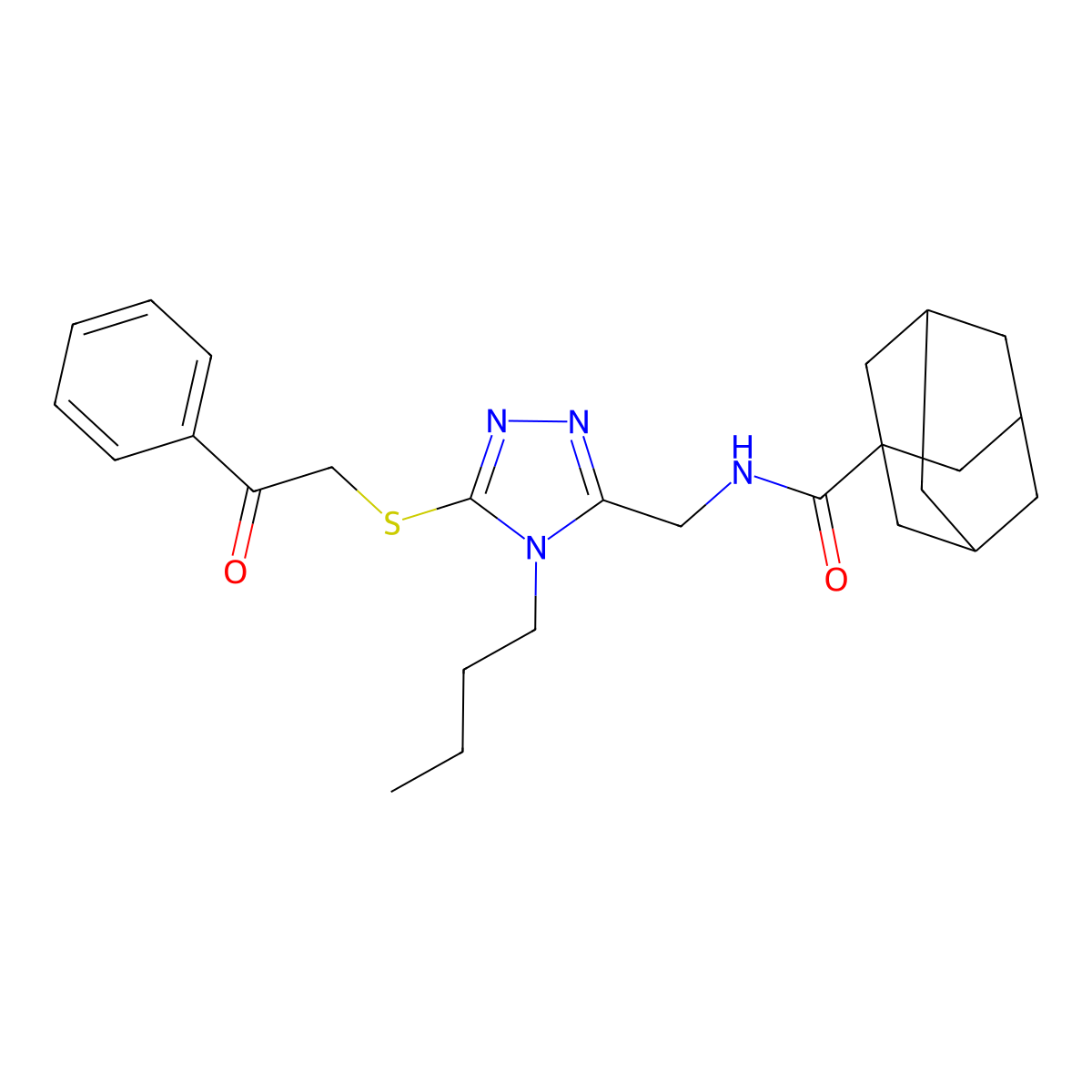 N-[(4-butyl-5-phenacylsulfanyl-1,2,4-triazol-3-yl)methyl]adamantane-1-carboxamide molecular structure, CAS 476438-87-6