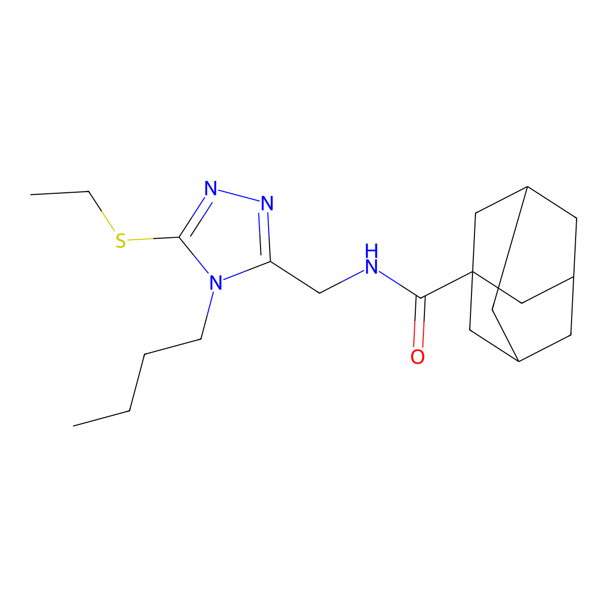 N-[(4-butyl-5-ethylsulfanyl-1,2,4-triazol-3-yl)methyl]adamantane-1-carboxamide molecular structure, CAS 476438-88-7