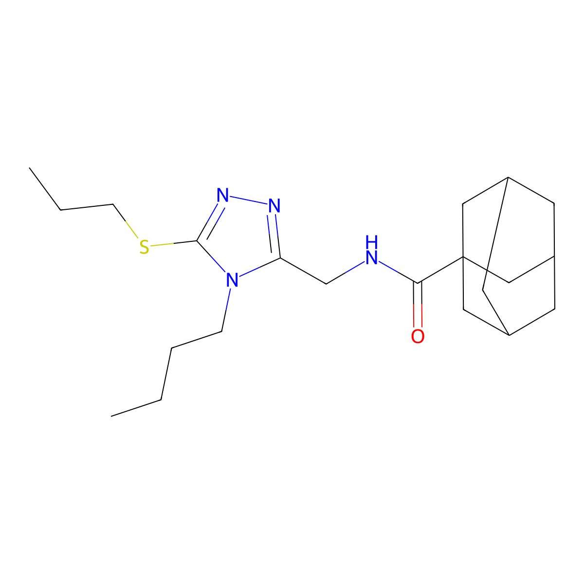 N-[(4-butyl-5-propylsulfanyl-1,2,4-triazol-3-yl)methyl]adamantane-1-carboxamide molecular structure, CAS 476438-89-8