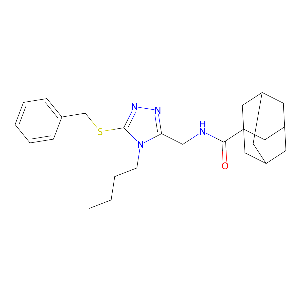 N-[(5-benzylsulfanyl-4-butyl-1,2,4-triazol-3-yl)methyl]adamantane-1-carboxamide molecular structure, CAS 476439-19-7