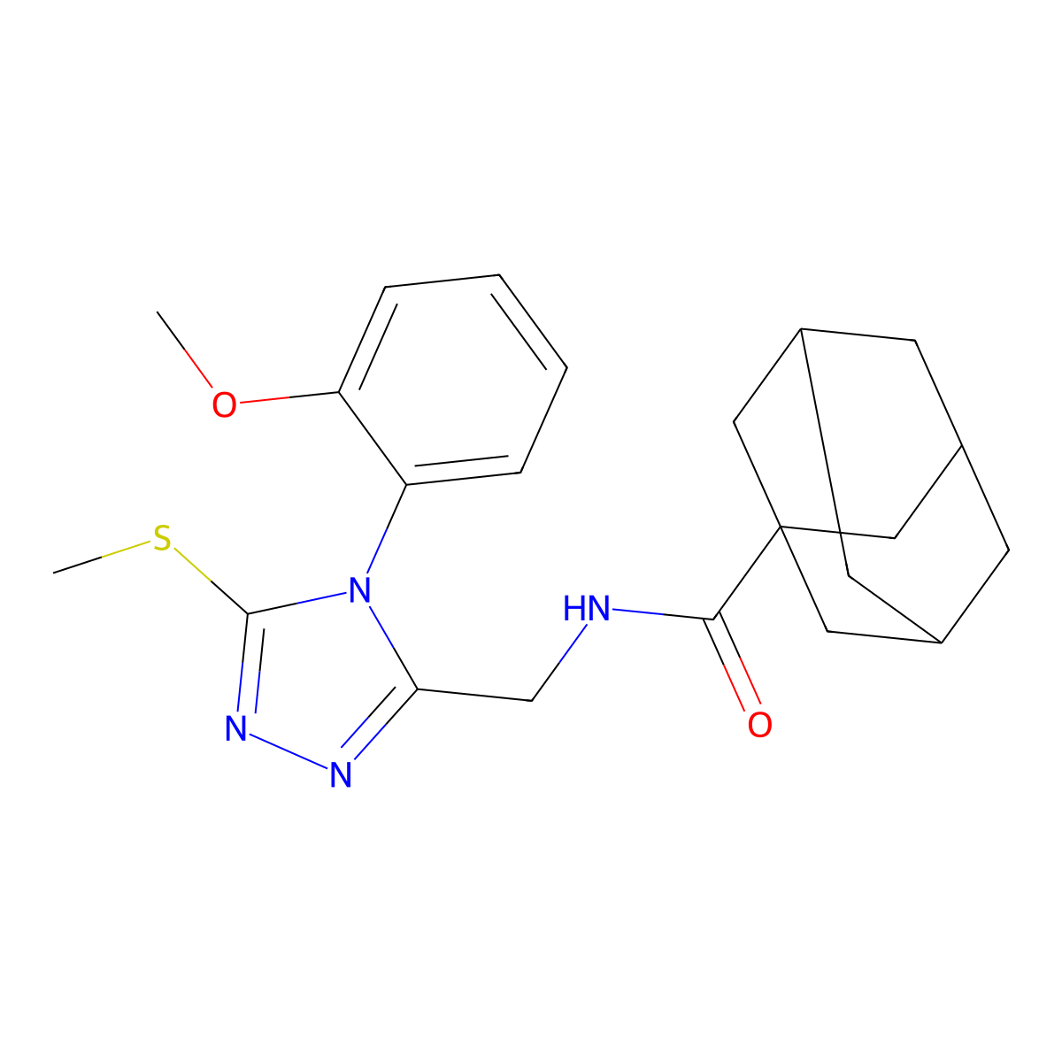 N-[[4-(2-methoxyphenyl)-5-methylsulfanyl-1,2,4-triazol-3-yl]methyl]adamantane-1-carboxamide molecular structure, CAS 476440-06-9