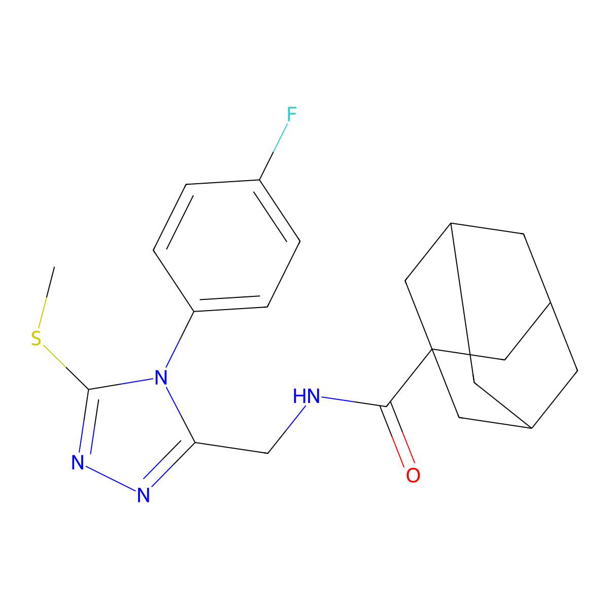 N-[[4-(4-fluorophenyl)-5-methylsulfanyl-1,2,4-triazol-3-yl]methyl]adamantane-1-carboxamide molecular structure, CAS 476440-90-1